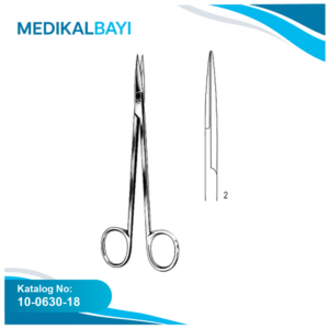 10.0630.18 Kelly Jinekoloji Makası Düz 18cm