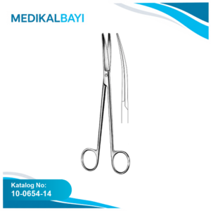 10.0654.14 Wertheim Jinekoloji Makası Eğri 14cm