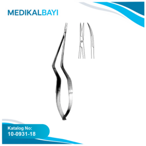 10.0931.18 Mikro Makas Eğri Bayonet 18.5cm