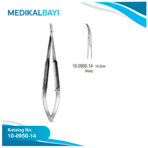 10.0950.14 Gomel Mikro Makas Eğri 14cm