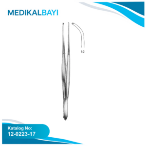 12.0223.17 Cushing Doku Forsepsi 1x2T Eğri 17.5cm
