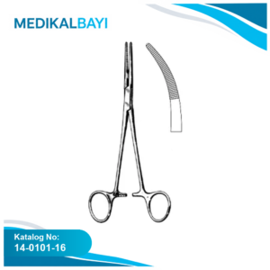14.0101.16 Kelly Rankin Hemostatik Forseps Eğri 16cm