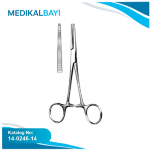 14.0246.14 Kocher Nippon Hemostatik Forseps Düz 14.5cm