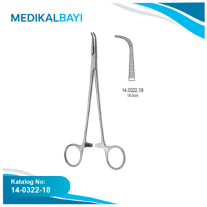14.0322.18 Gemini Hemostatik Forseps Eğri 18cm