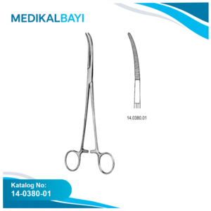14.0380.01 Rumel Toraks Forseps Eğri 23cm