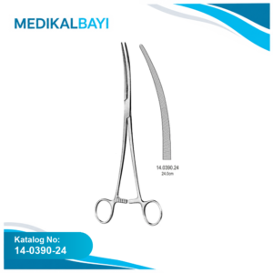 14.0390.24 Crafoord Bronş Klempi Eğri 24cm