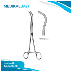 14.0450.20 Guyon/Pean Böbrek Pedikül Klempi Eğri 20cm