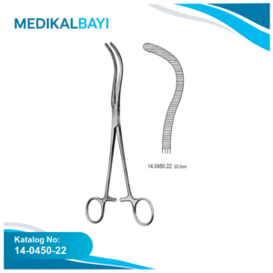 14.0450.22 Guyon/Pean Böbrek Pedikül Klempi Eğri 22cm