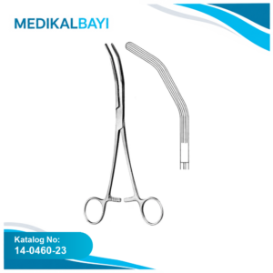 14.0460.23 Herrick Böbrek Pedikül Klempi Eğri 23cm