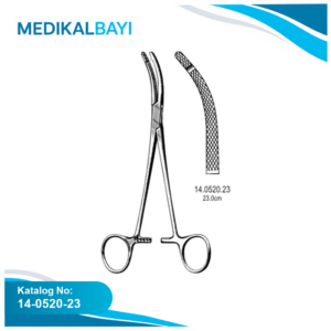 14.0520.23 Heaney Histerektomi Forseps Eğri 1x1T, 23cm