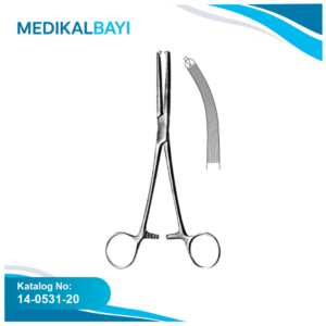 14.0531.20 Gwilliams Histerektomi Forseps Eğri 1x2T, 20cm