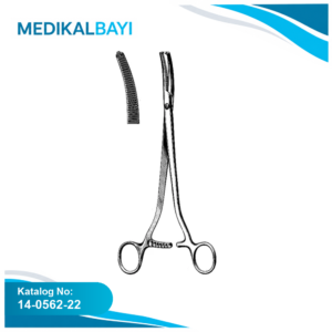 14.0562.22 Wertheim Histerektomi Forseps Eğri 1x2T 22cm