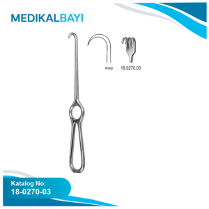 18.0270.03 Kocher Ekartör 3 Dişli Keskin 22cm