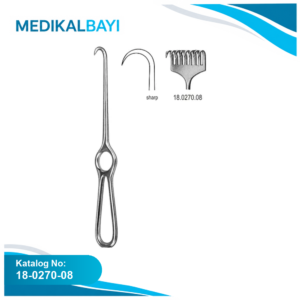 18.0270.08 Kocher Ekartör 8 Dişli Keskin 22cm