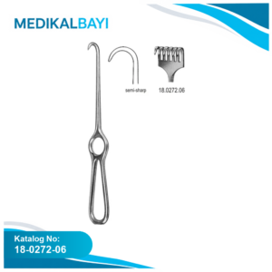 18.0272.06 Kocher Ekartör 6 Dişli Yarı Keskin 22cm