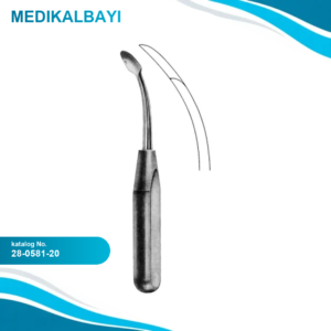28.0581.20 Elevatör, Fiber Saplı, Eğri 14mm, 20cm