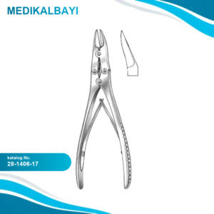 28.1406.17 McIndoe Kemik Kesme Forsepsi Açılı 17.5cm