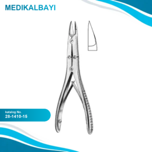 28.1410.15 Bohler Kemik Kesme Forsepsi Eğri 15cm