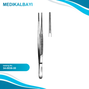 34.0036.30 DeBakey Atravmatik Doku Forsepsi 2mm, 30cm