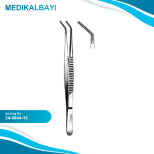 34.0044.16 DeBakey Atravmatik Doku Forsepsi 2mm Açılı 16cm