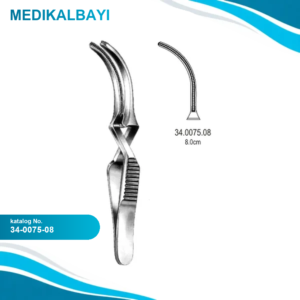 34.0075.08 DeBakey Buldog Klemp Atravmatik Eğri 30mm, 8cm