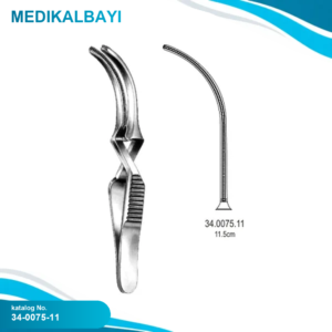 34.0075.11 DeBakey Buldog Klemp Atravmatik Eğri 11.5cm