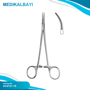 34.0121.15 DeBakey Mosquito Atravmatik Forseps Eğri 15cm