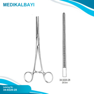 34.0220.28 DeBakey Pean Arter Forseps Düz 28cm