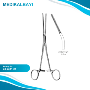 34.0341.21 Potts Koarktasyon Forseps Atravmatik Açılı 21cm