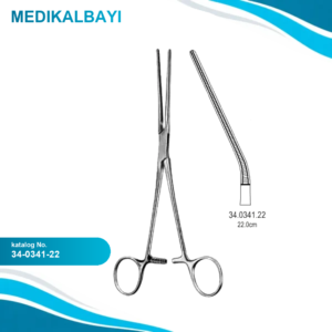 34.0341.22 Potts Koarktasyon Forseps Atravmatik Açılı 22cm