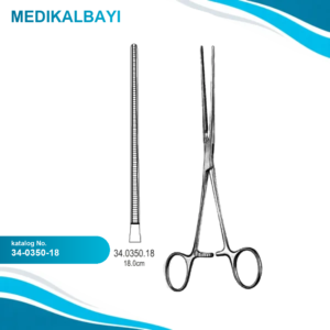 34.0350.18 Bainbridge Renal Arter Forseps Düz 18cm
