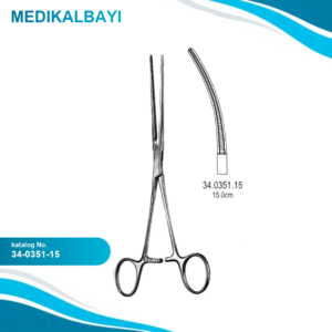 34.0351.15 Bainbridge Renal Arter Forseps Eğri 15cm