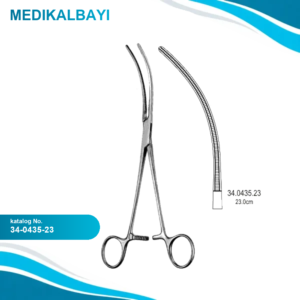 34.0435.23 Potts Atravmatik Damar Forsepsi Eğri 23cm