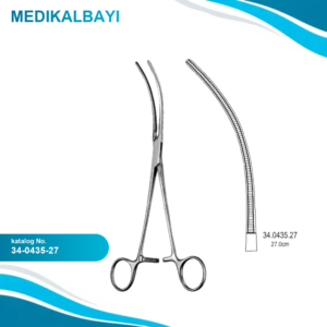 34.0435.27 Potts Atravmatik Damar Forsepsi Eğri 27cm
