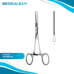 34.0630.01 Yenidoğan & Çocuk Klemp Düz İnce Fig.1 14.5cm