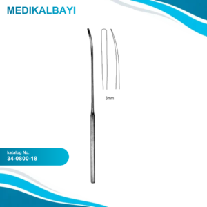 34.0800.18 Vasküler Spatula 3mm, Künt 18.5cm