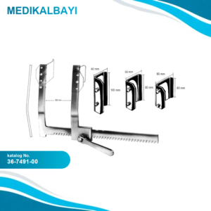 36.7491.00 FINOCHIETTO Sternum Ekartörü, 3 Çift Bıçak ile, 25cm Alum