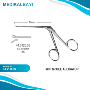 44.0120.05 Alligator Mikro Kulak Forsepsi Sola Eğimli 6mm