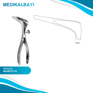 46.0072.75 Cottle Burun Spekulumu Yan Vidalı 75mm 14cm