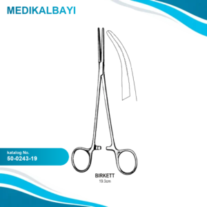 50.0243.19 Birkett Tonsil Arter Forseps Eğri 18cm