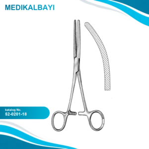 52.0201.18 Doyen Baby Bağırsak Forseps Eğri 18cm