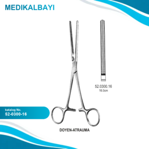 52.0300.16 Doyen Bağırsak Forsepsi Atravmatik Düz 16cm