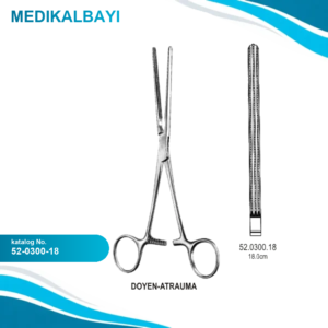 52.0300.18 Doyen Bağırsak Forsepsi Atravmatik Düz 18cm