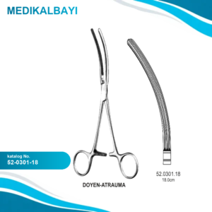52.0301.18 Doyen Bağırsak Forsepsi Atravmatik Eğri 18cm