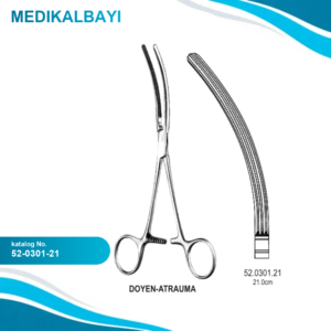 52.0301.21 Doyen Bağırsak Forsepsi Atravmatik Eğri 21cm