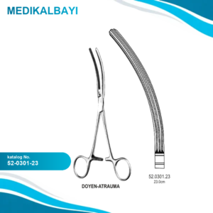 52.0301.23 Doyen Bağırsak Forsepsi Atravmatik Eğri 23cm