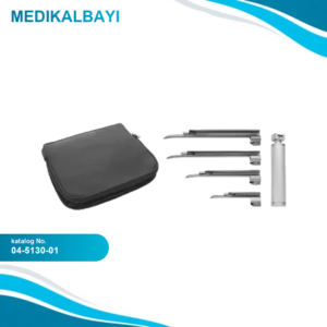 04.5130.01 Miller Laringoskop Konvansiyonel set/5 #0,1,2,3 & 4, Yumuşak Fermuarlı Çantada