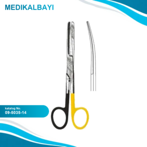 09.5035.14 Deaver Makas Eğri Künt/Künt 14cm S/CUT, TC