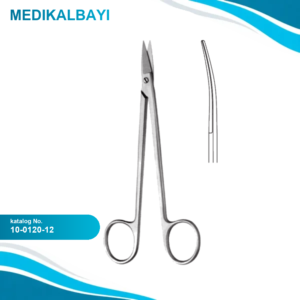 10.0120.12 QUINBY Gum Makas Eğri 12cm