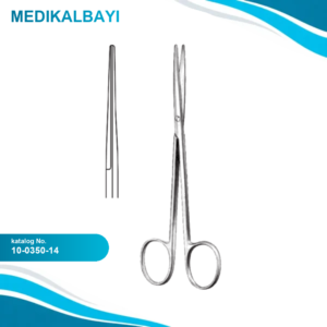 10.0350.14 Metzenbaum İnce Makas Düz Künt/Künt 14.5cm